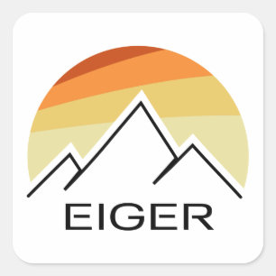 Eiger Switzerland Retro Quadratischer Aufkleber