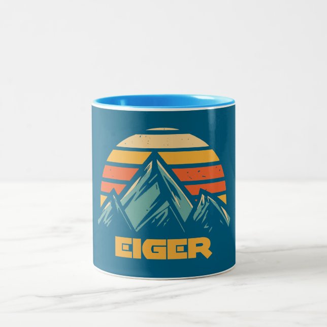 Eiger Switzerland Retro Turquoise Zweifarbige Tasse (Mittel)