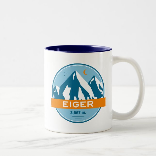 Eiger Switzerland Stars Moon Zweifarbige Tasse (Rechts)
