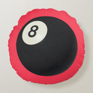 Eight Ball Y2K Snooker 90er Rot Rundes Kissen