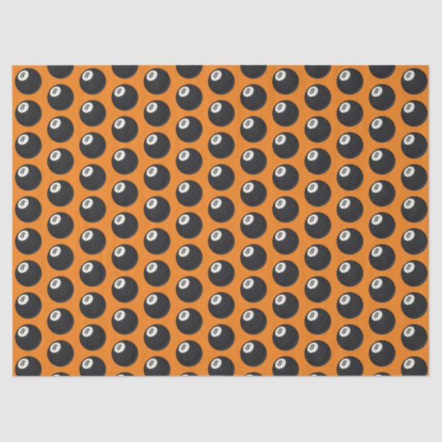 Eight Ball Y2K Snooker 90s Orange Seidenpapier (Vorderseite)