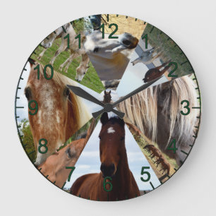 Eight Horse Triangle, Wall Clock Große Wanduhr