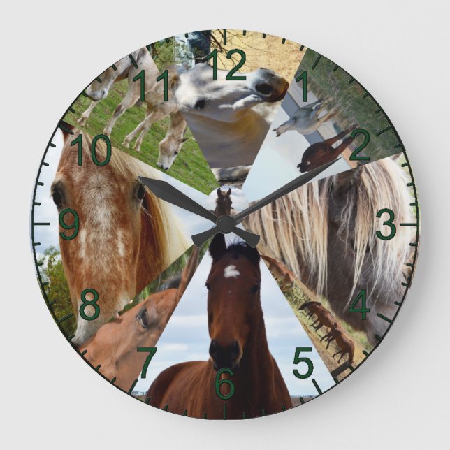 Eight Horse Triangle, Wall Clock Große Wanduhr (Vorderseite)