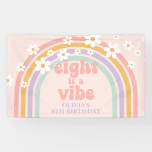 Eight ist ein Vibe Pastell-Regenbogen 8. Geburtsta Banner