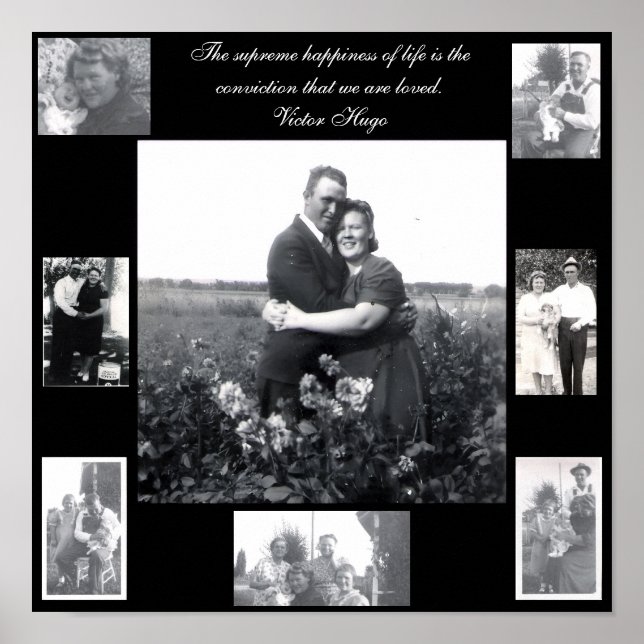 Eight Photo Family Love Quote Poster (Vorne)