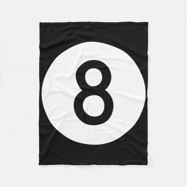 Eightball Black Number Aight Pool Snooker Ball Fleecedecke (Vorderseite)