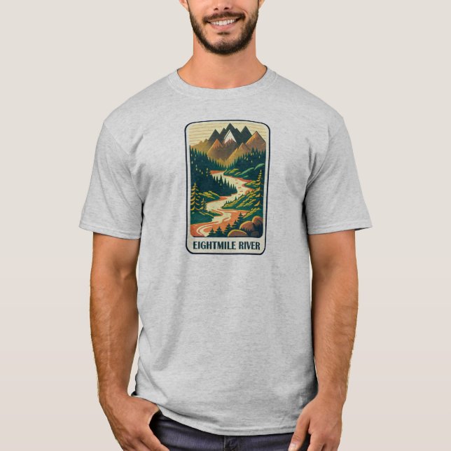 Eightmile River Connecticut Farben T-Shirt (Vorderseite)
