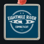 Eightmile River Connecticut Kayaking Ornament Aus Metall<br><div class="desc">Der Eightmile River ist ein 15 km langer Nebenfluss des Connecticut River und stürzt über die Chapman Falls im Devil's Hopyard Staat Park in East Haddam,  CT.</div>
