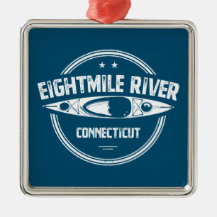 Eightmile River Connecticut Kayaking Ornament Aus Metall