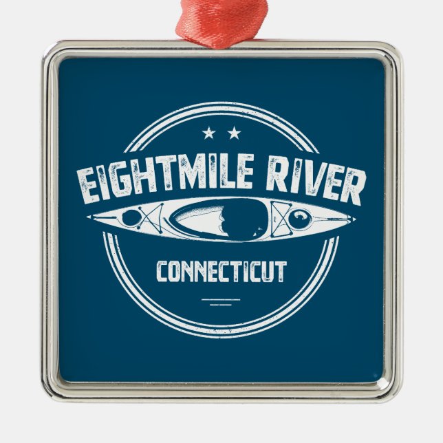 Eightmile River Connecticut Kayaking Ornament Aus Metall (Vorne)