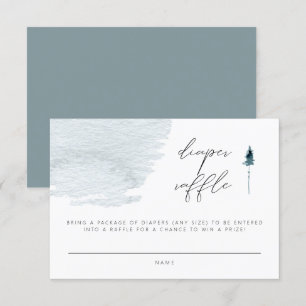 EIGRET Slate Blue Watercolor Pine Diaper Eintritts Einladung