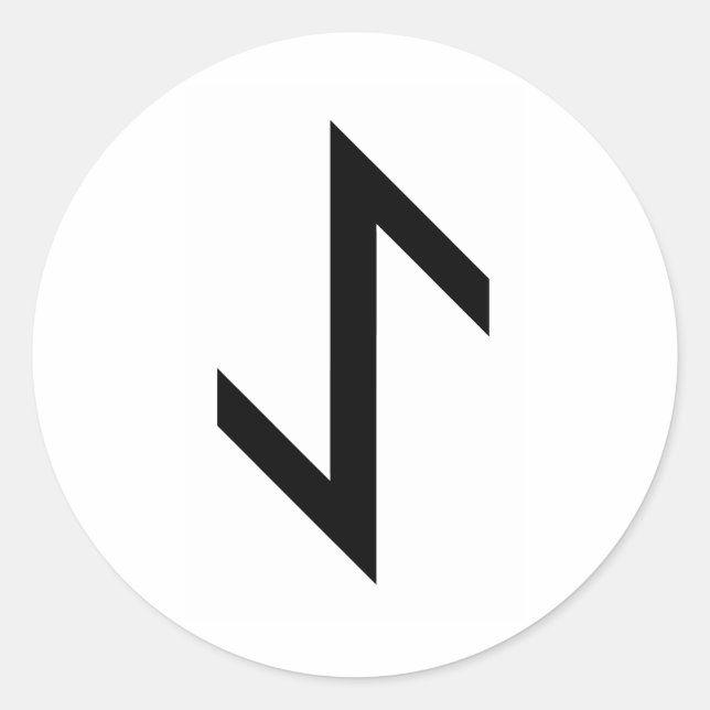 EIHWAZ RUNE RUNDER AUFKLEBER (Vorderseite)