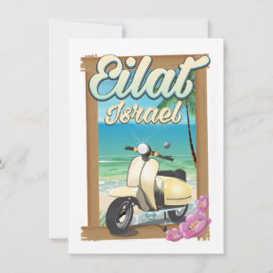 Eilat Beach Israel Scooter Reiseplakat Einladung