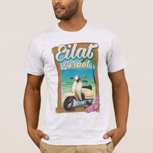 Eilat Beach Israel Scooter Reiseplakat T-Shirt