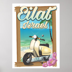 Eilat Strand Israel Roller Reiseplakat Poster
