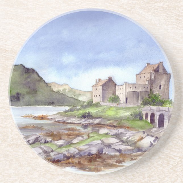 Eilean Donan Burg Wasserfarbene Malereien Getränkeuntersetzer (Vorne)