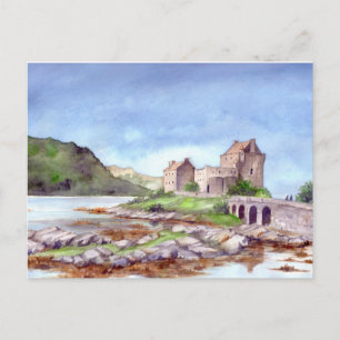 Eilean Donan Burg Wasserfarbene Malereien Postkarte