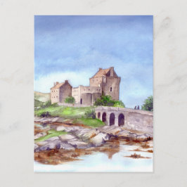 Eilean Donan Burg Wasserfarbene Malereien Postkarte