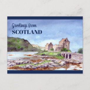Eilean Donan Burg Wasserfarbene Malereien Postkarte