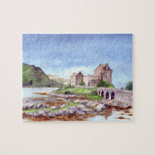Eilean Donan Burg Wasserfarbene Malereien Puzzle