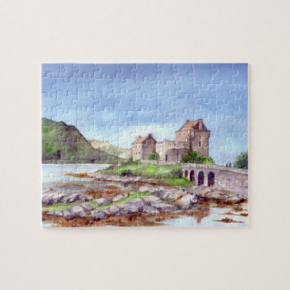 Eilean Donan Burg Wasserfarbene Malereien Puzzle
