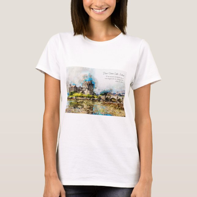 Eilean Donan Castle Aquarell T-Shirt (Vorderseite)