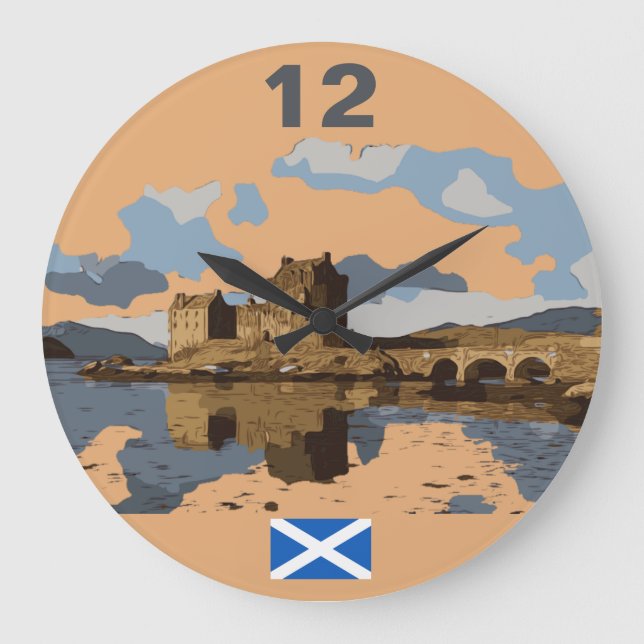 EILEAN DONAN GROßE WANDUHR (Vorderseite)