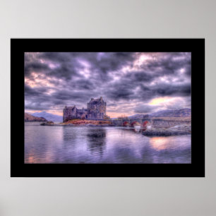 Eilean Donan Schloss am Sonnenuntergang Poster
