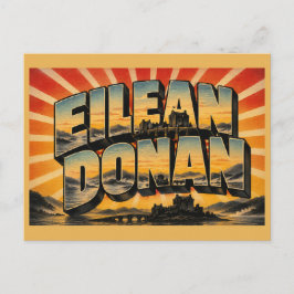 Eilean Donan Schottland Vintage Reise Kunst Postkarte