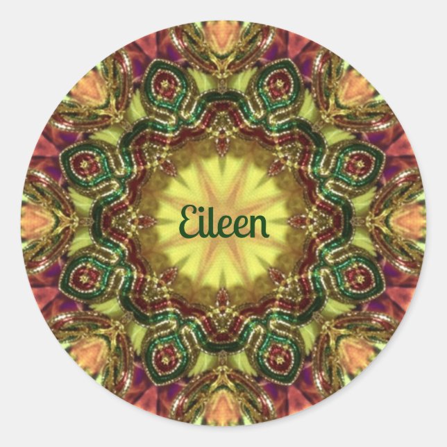 EILEEN ~ KALEIDOSCOPE CHRISTMAS ~ RUNDER AUFKLEBER (Vorderseite)