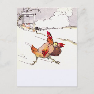 Eilig hastende Henne Postkarte