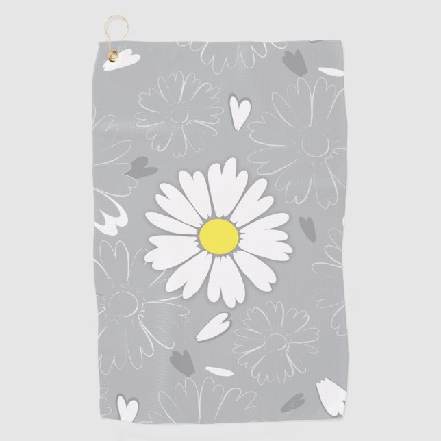 Eilins Daisy-Blume Golfhandtuch (Vorderseite)