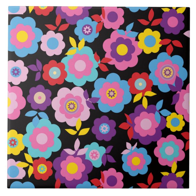 Eilins Frühlingsblumen Fliese (Vorderseite)