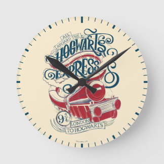 Eiltypographie Harry Potters | Hogwarts Runde Wanduhr