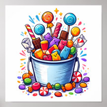 Eimer aus Süßigkeiten oder Leckereien