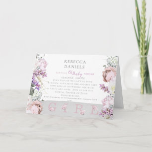 Eimer der Rose Rosa Oh Babydusche geklappt Karte