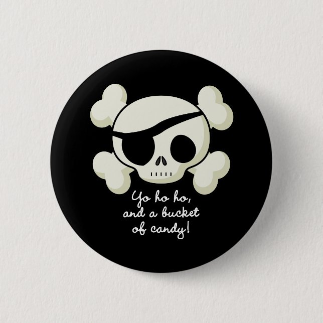 Eimer des Süßigkeits-Piraten Button (Vorderseite)