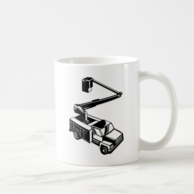 Eimer-LKW-KirschPflücker Retro Tasse (Rechts)