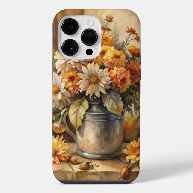 Eimer mit Herbstblumen   iPhone Hülle (Rückseite)
