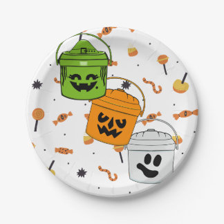 Eimer und Süßigkeiten Pappteller