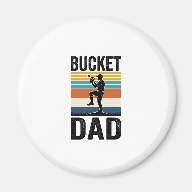 Eimer-Vater Retro-Baseball-Vater-Vektor-Design_1 Magnet (Vorne)