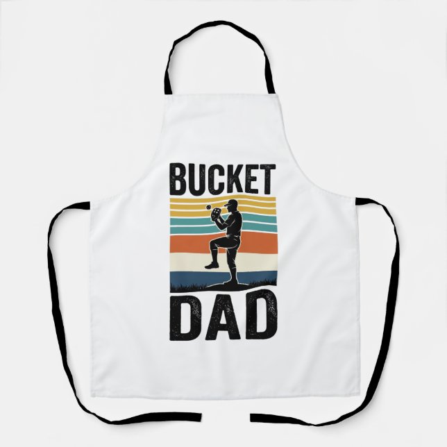 Eimer-Vater Retro-Baseball-Vater-Vektor-Design_1 Schürze (Vorderseite)