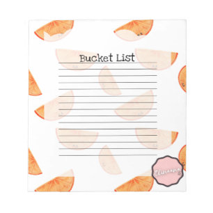 Eimerliste, Kawaii Orange Notizblock