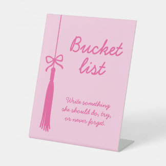 Eimerliste Rosa Schleifen-Quaste Abschluss-Schild Sockelschild