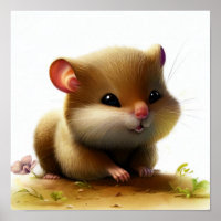 Ein 3D-Aquarellbild einer jungen Dormaus