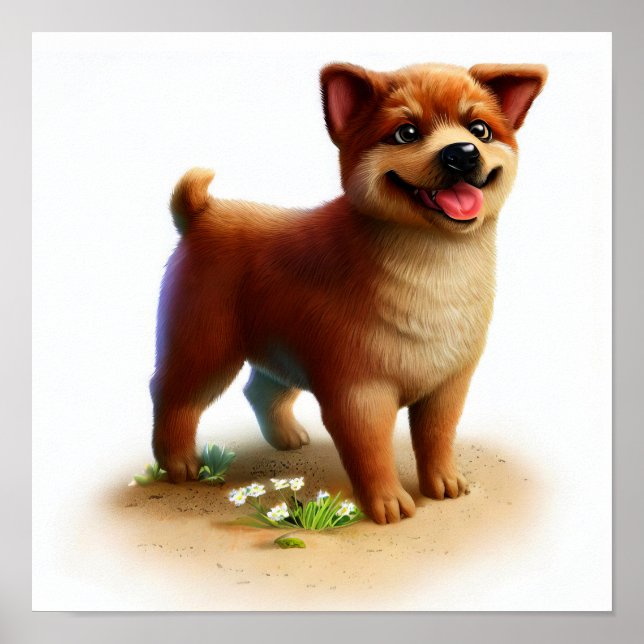 Ein 3D-Gemälde eines australischen Cattle Dog Poster (Vorne)