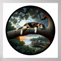 Ein 3D-Rundbild einer schönen Calico Katze