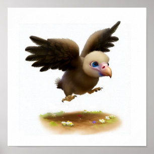 Ein 3D-Wasserfarbenbild eines Kondors Poster