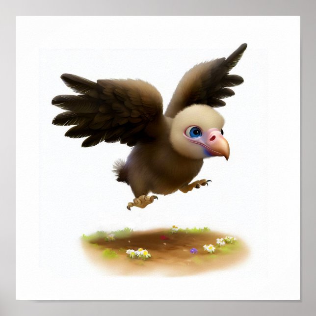 Ein 3D-Wasserfarbenbild eines Kondors Poster (Vorne)