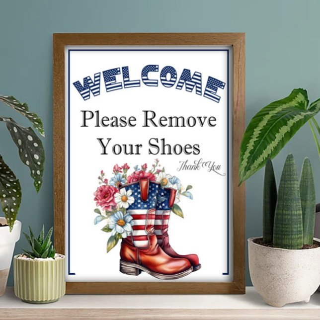 Ein 4. Juli Bitte Schuhe Entfernen Schild (Von Creator hochgeladen)